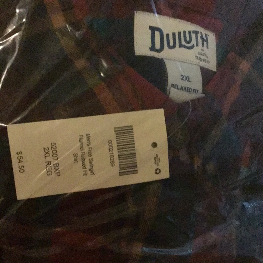 Duluth Trading Flannel Shirt Men's 2XL Red Plaid RELAXED FIT (New With Tags) - Picture 4 of 6